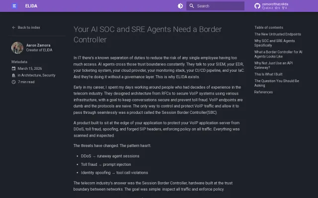 Elida – Session Border Controller for AI Agents