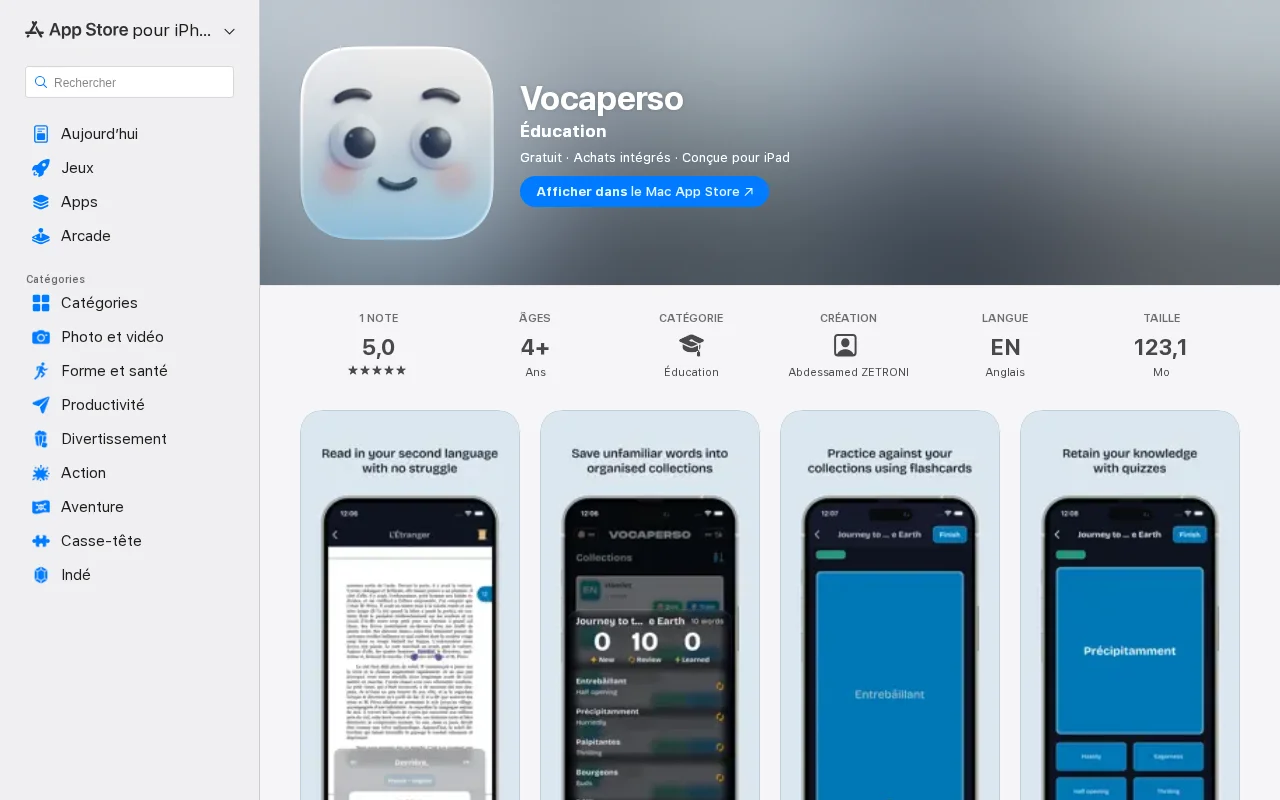 Vocaperso – Build vocabulary from books you read
