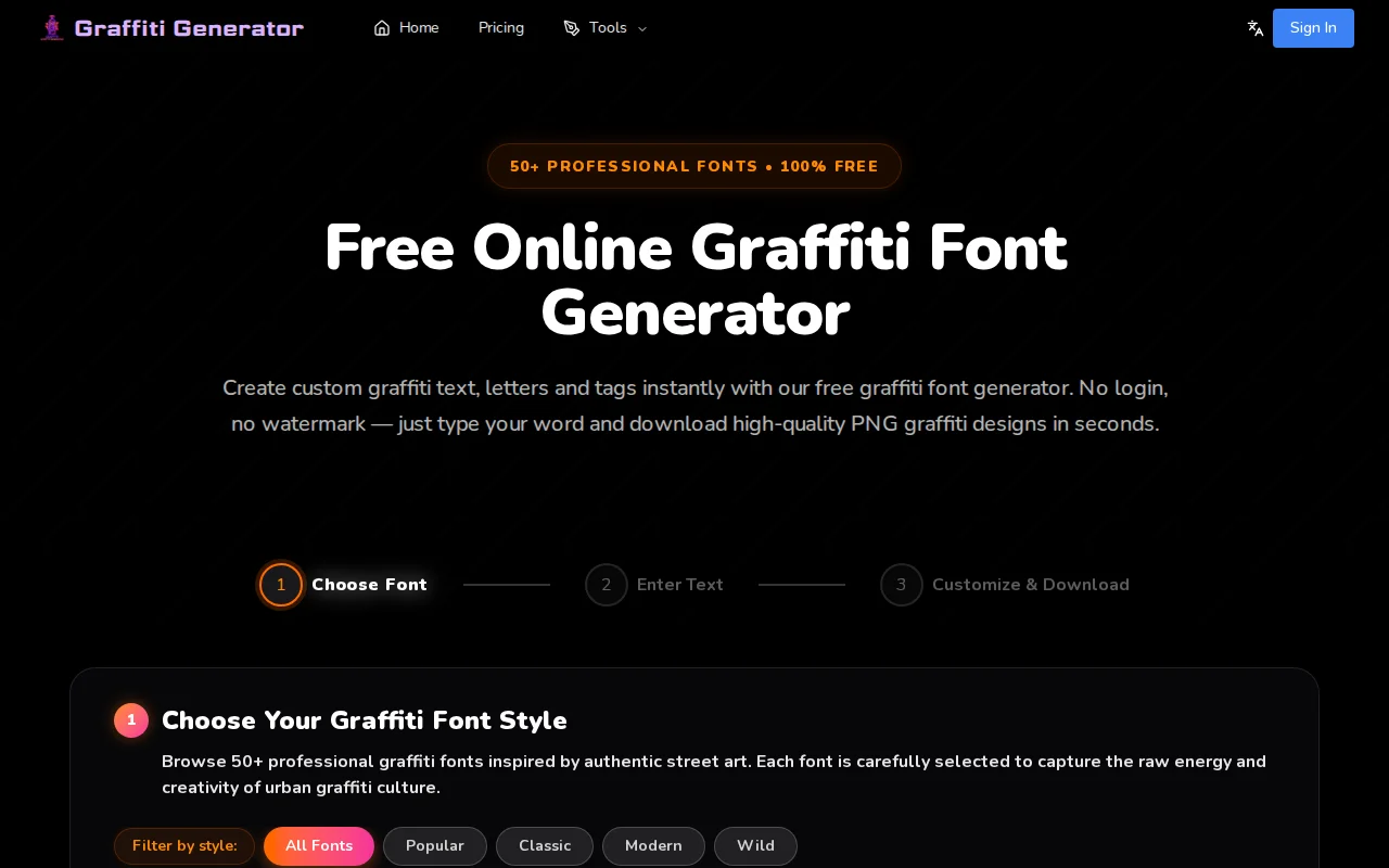 A graffiti font generator that runs in the browser