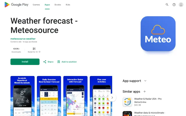 Meteosource – Hyper-local weather app with minute-level nowcasting