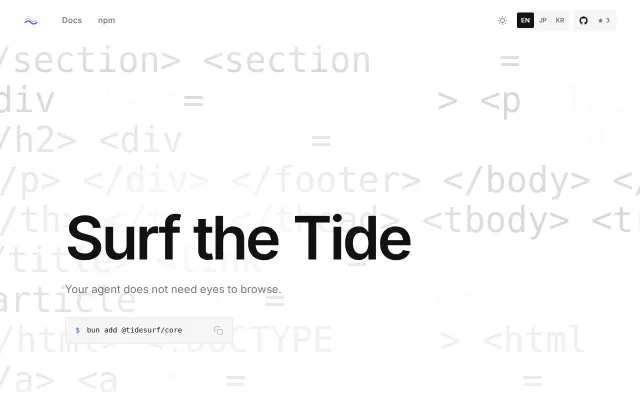 TideSurf – Your agent doesn't need eyes to browse the web