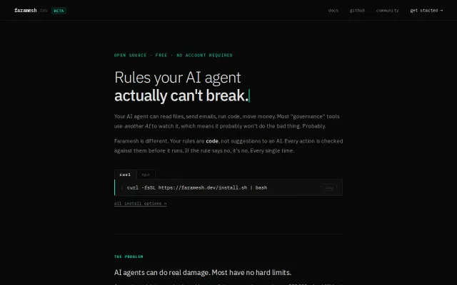 Faramesh – open-source runtime enforcement for AI agents
