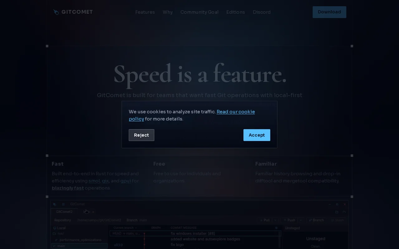 GitComet speedy Git GUI written in Rust end-to-end