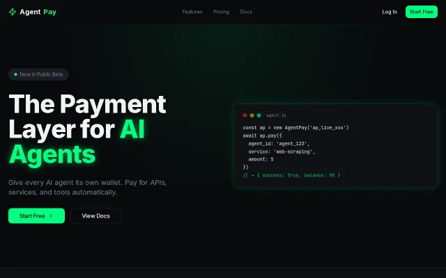 AgentPay – Let AI agents pay for APIs autonomously