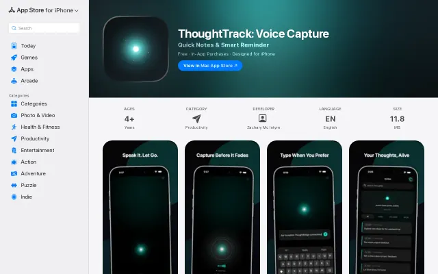 ThoughtTrack – On-device thought capture with NLP-powered resurfacing