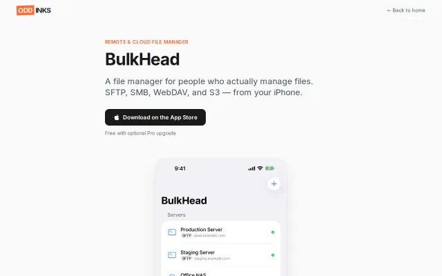 BulkHead – iOS File Manager for SFTP, SMB, WebDAV, and S3