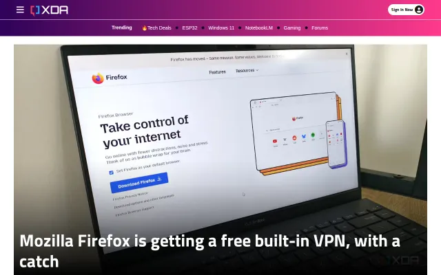 Mozilla Firefox is getting a free built-in VPN, with a catch