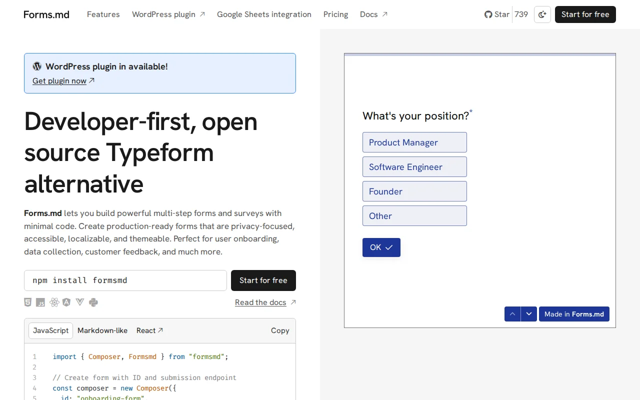 Open-source Typeform