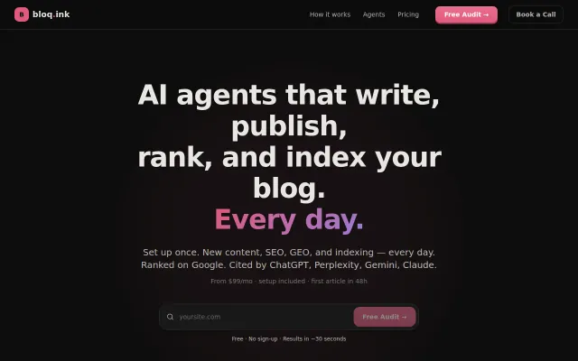 Bloq.ink – autonomous content pipeline (SEO and GEO for AI search)
