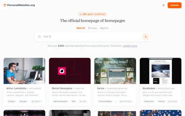 Personalwebsites.org – The Official Homepage of Homepages