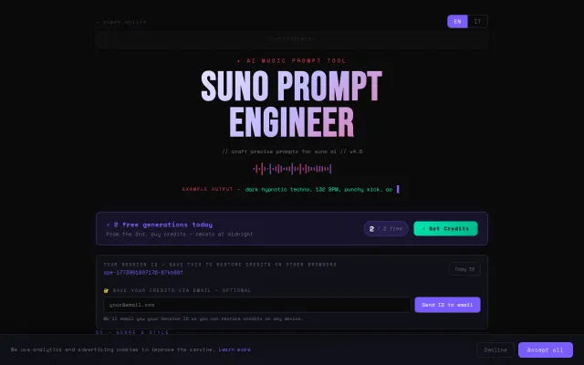 Supre – A prompt engineer for Suno AI's Style of Music field