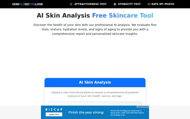 Get a quick skincare analysis by uploading a photo