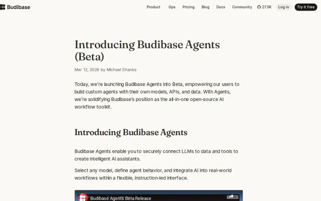 Budibase Agents Beta – model-agnostic AI agents for internal workflows