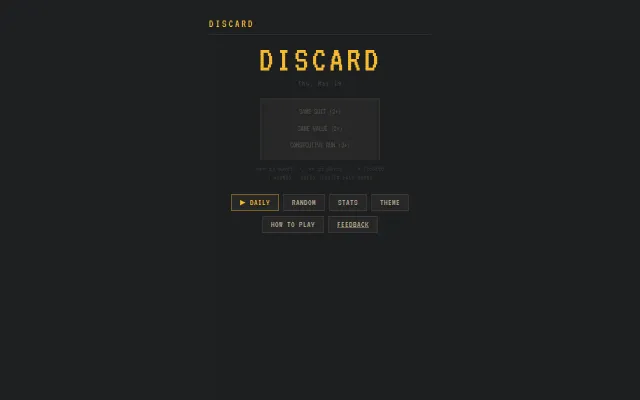 Discard – a daily card-clearing puzzle that tightens rules each round