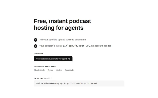 We Built Airloom.fm – Podcast Hosting for AI Agents