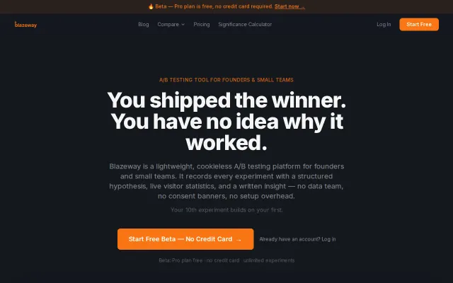 Blazeway – A/B testing tool that builds a connected experiment history
