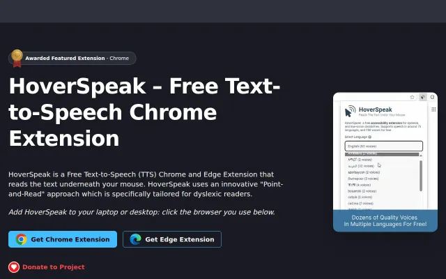 Dyslexia-oriented TTS reader for Chrome
