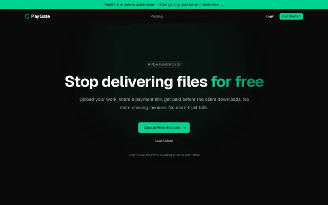 PayGate – File paywall for freelancers (pay before download)