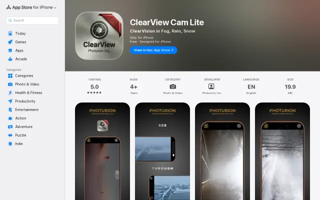 Clearview Cam Lite: Real-time Cam Engine to see through fog-rain-snow