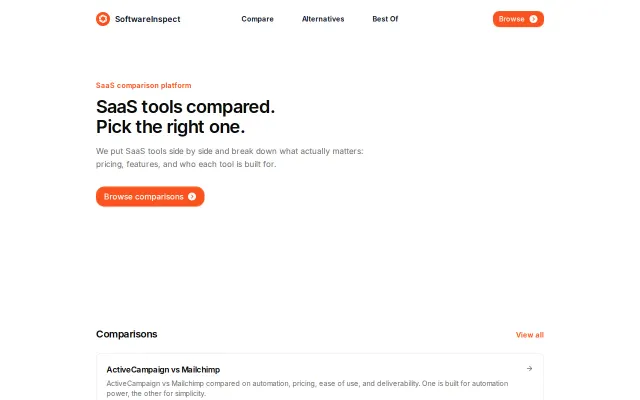 SoftwareInspect – Side-by-side SaaS comparisons