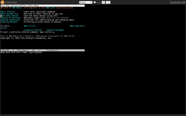 Run Emacs in the Browser with v86