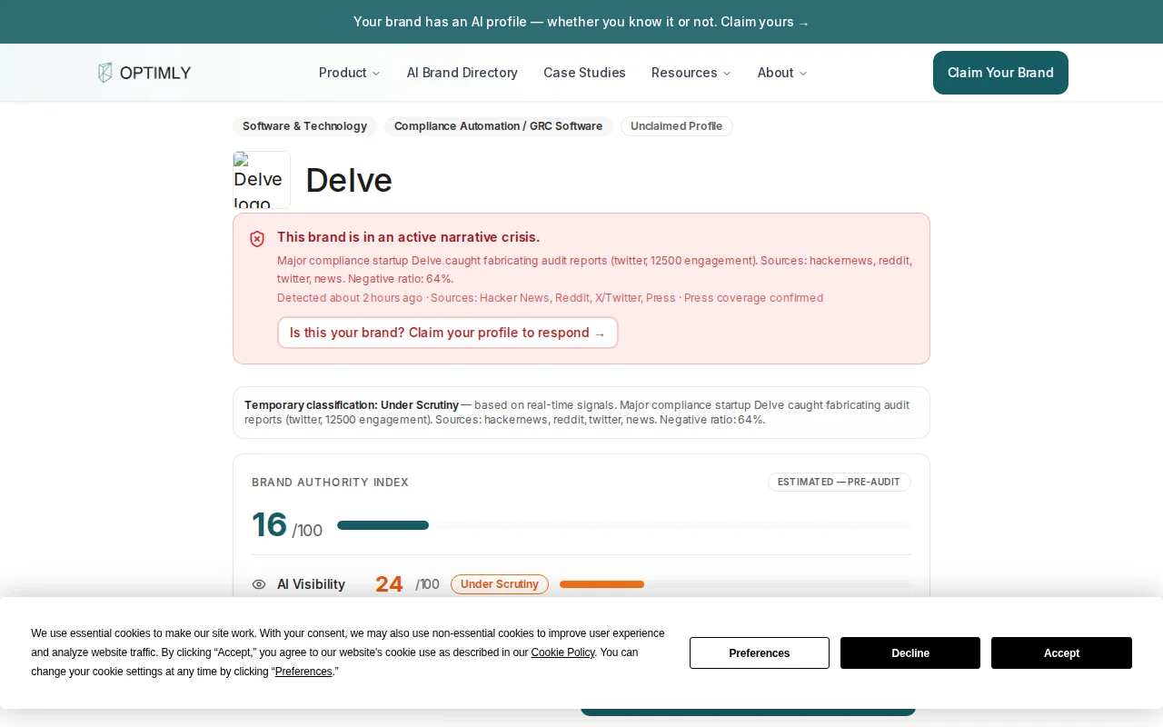 AI still recommends Delve to buyers 3 days after the fraud scandal