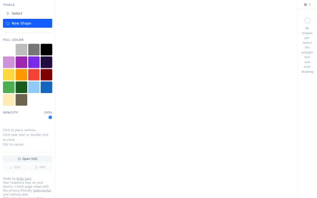 A minimal SVG polygon shape creator in the web