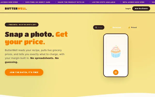 I built a pricing tool for home bakers that reads recipe photos
