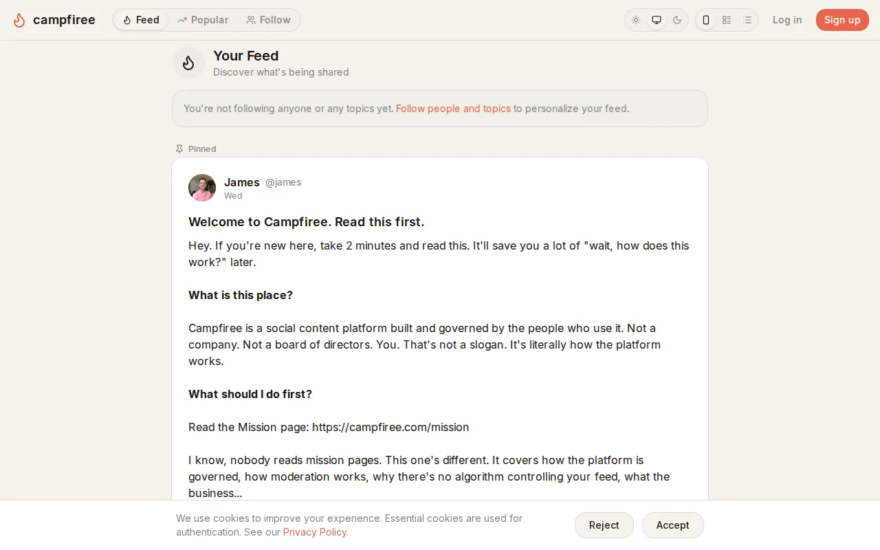 Campfiree – A social platform where users govern everything