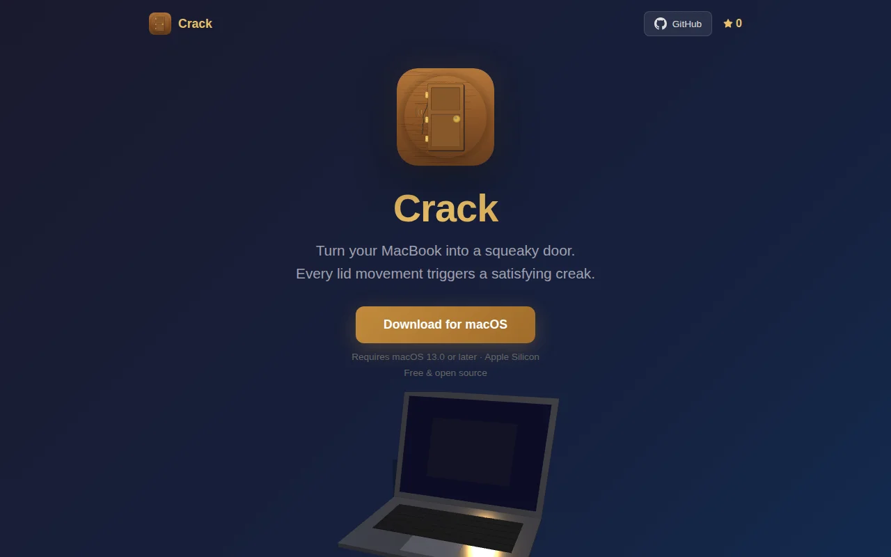 Crack – Turn your MacBook into a squeaky door