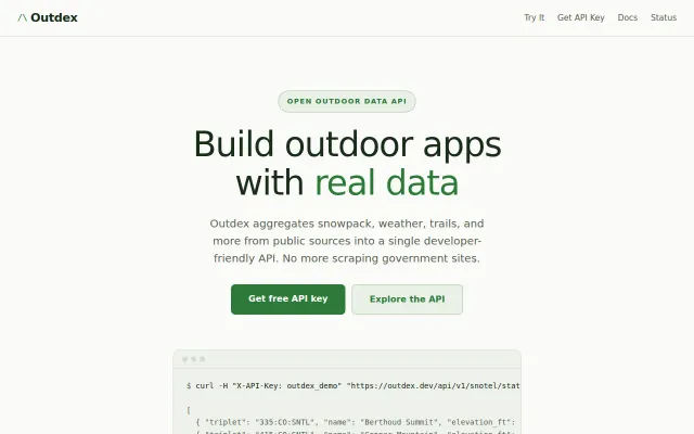 I built an outdoors data API for developers