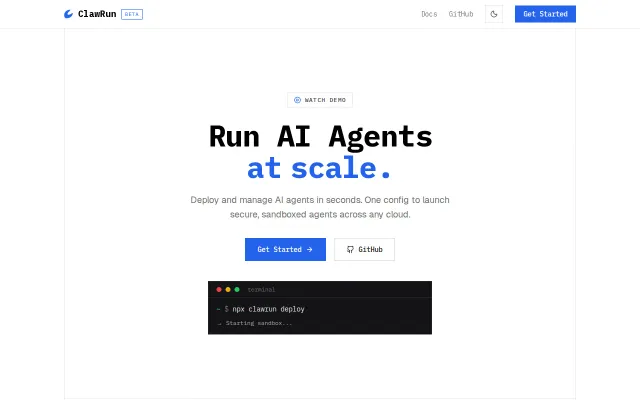 ClawRun – Deploy AI agents into secure sandboxes with one command