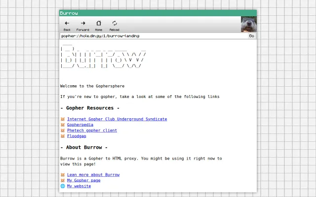 Burrow, a Gopher browser/proxy written in JavaScript