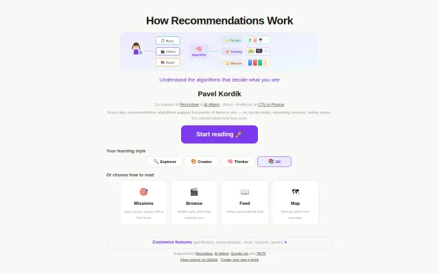 P-book – an interactive book for kids about recommendation algorithms