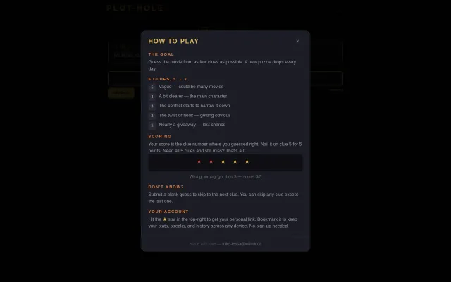 Plot-Hole.com a daily movie puzzle I made