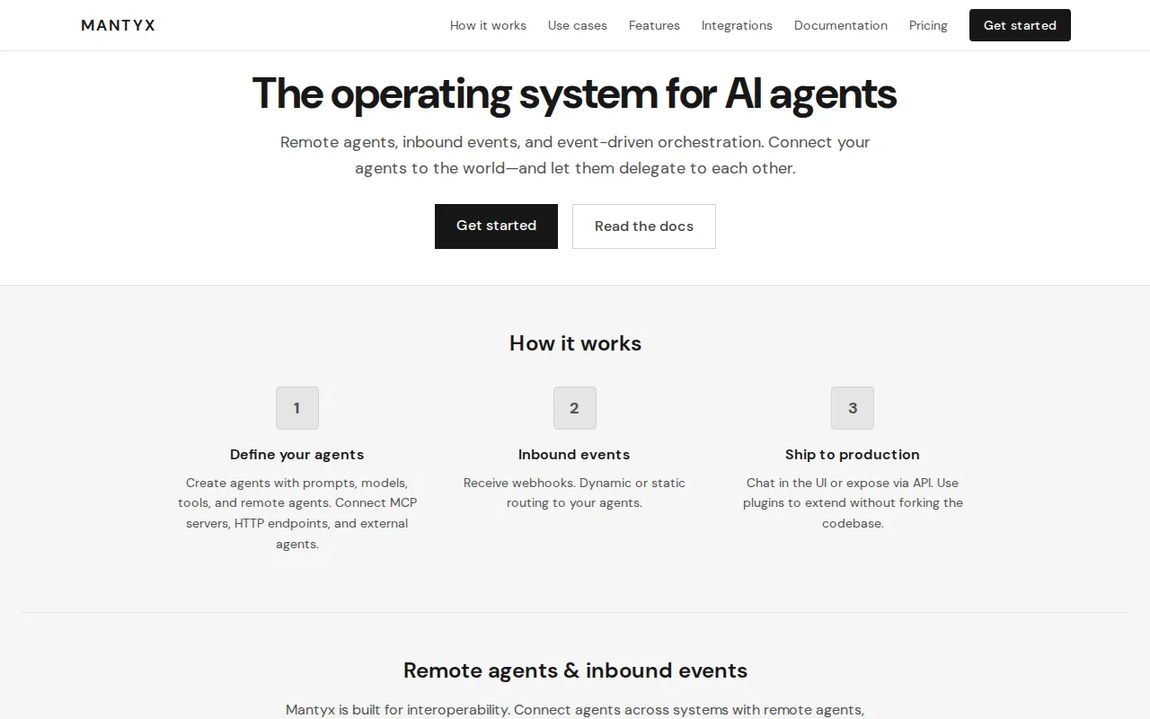 Mantyx – A platform to orchestrate, manage, and share your agents