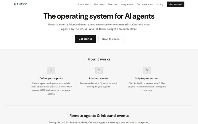 Mantyx – A platform to orchestrate, manage, and share your agents