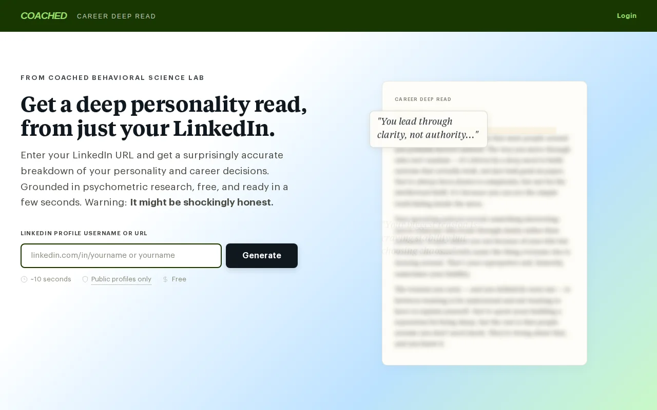 Behavioral analysis of your career decisions from your LinkedIn