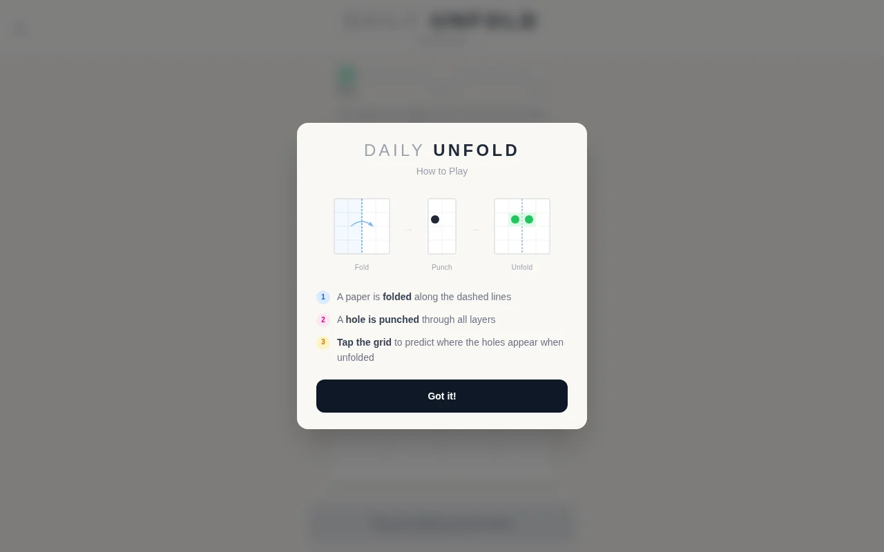 Daily Unfold – A paper folding puzzle game