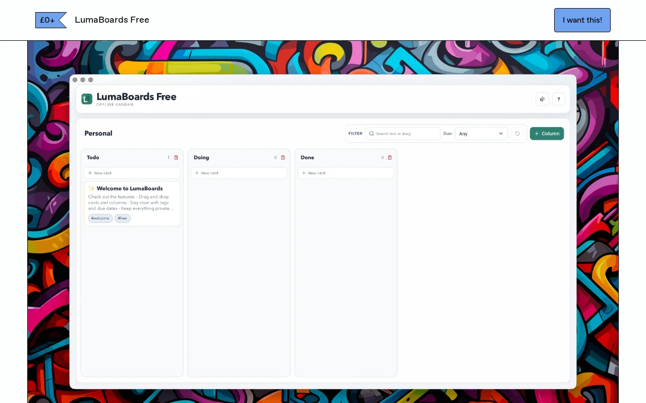 LumaBoards – an offline Kanban app for macOS