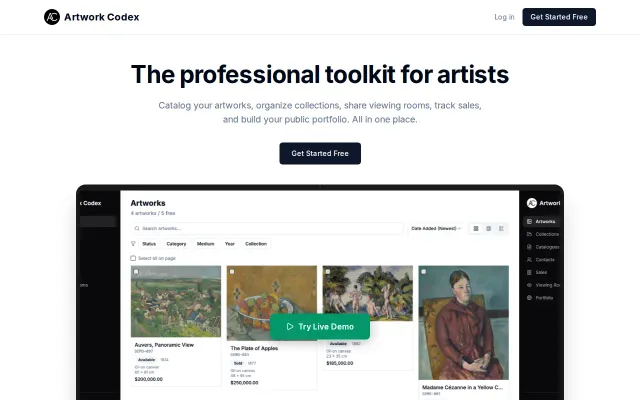 I built an art management platform for visual artists