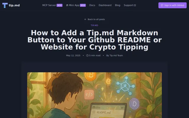 Tip.md – The Crypto Buy me a coffee (tip.md)