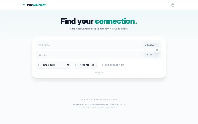 Offline-first UK train planner