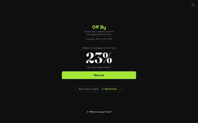 Off By – a daily game about how wrong we are about the American economy