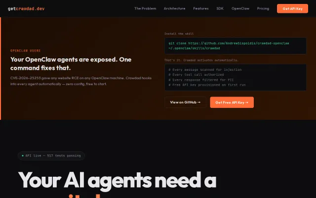 Crawdad – Runtime security layer for autonomous AI agents
