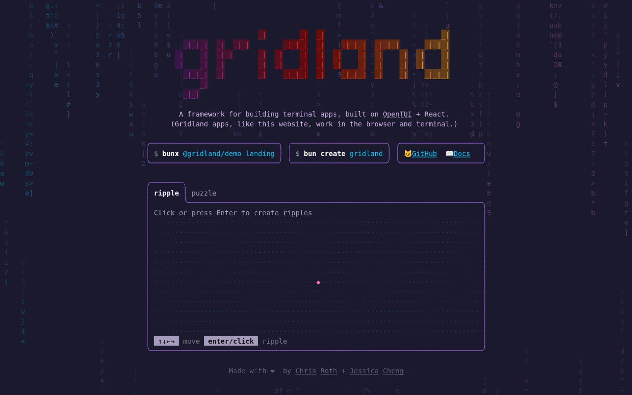 Gridland: make terminal apps that also run in the browser