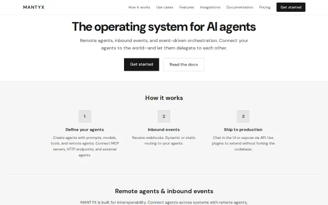 Mantyx – A platform to orchestrate, manage, and share your agents