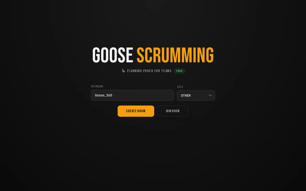 Goose Scrumming – Planning poker for teams