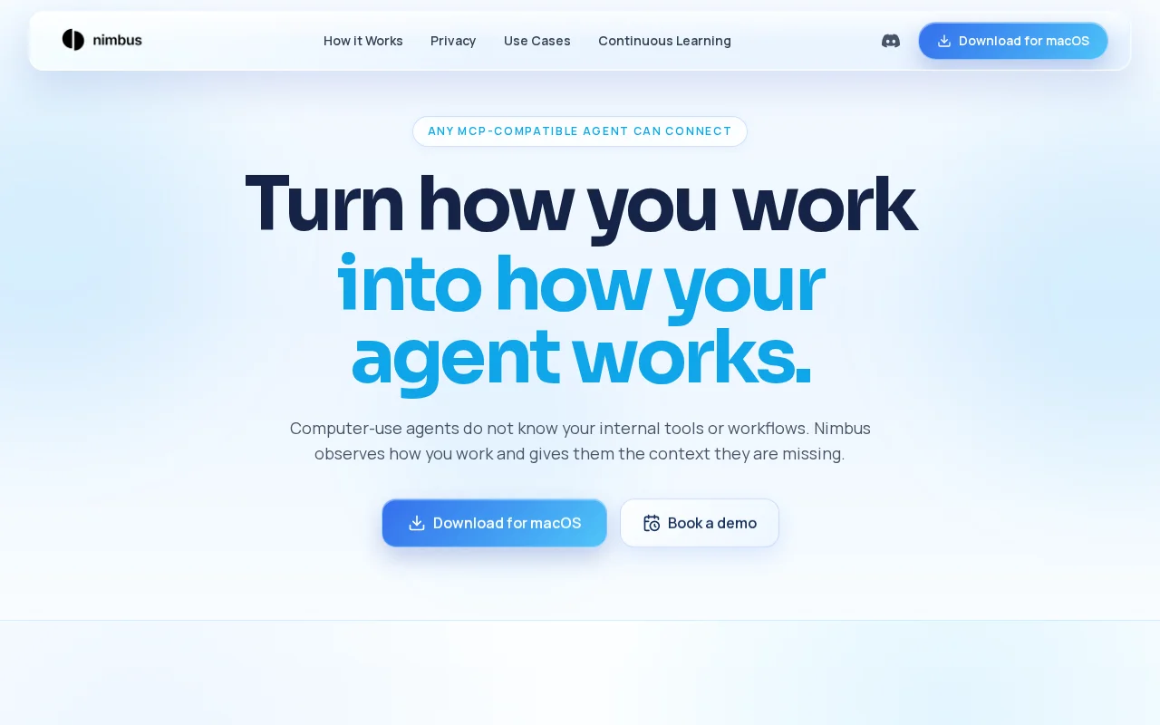 Nimbus – Turn how you work into how your agent works
