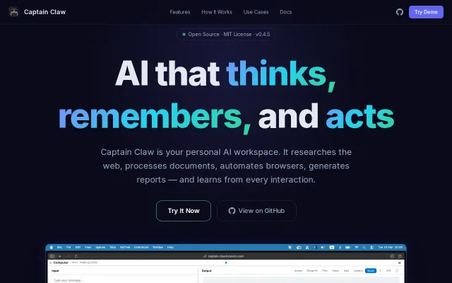 Captain Claw – personal AI workspace